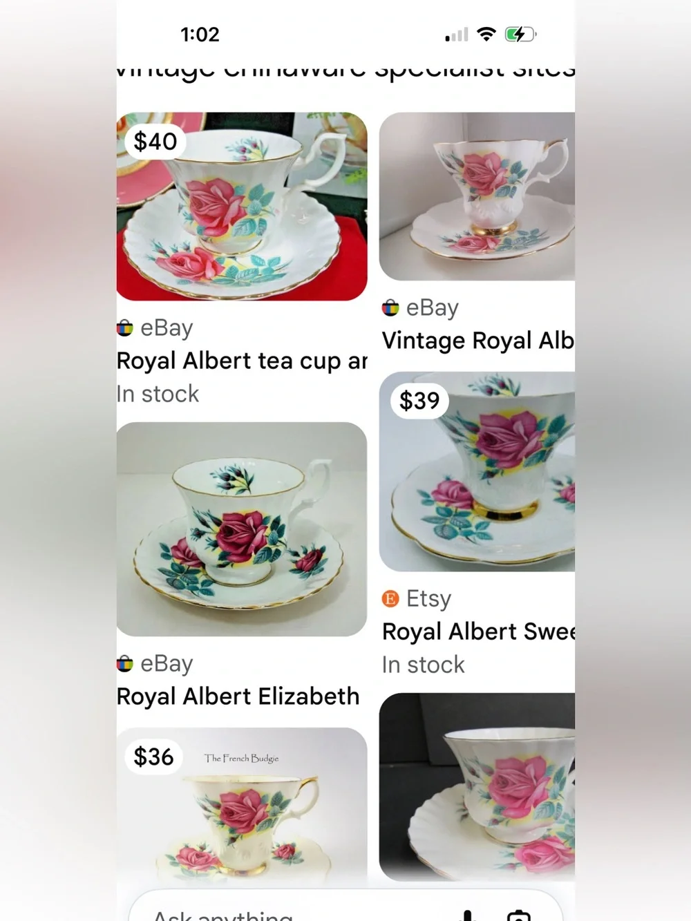 Royal Albert Elegant White Bone China teacup, and saucer pink rose vintage